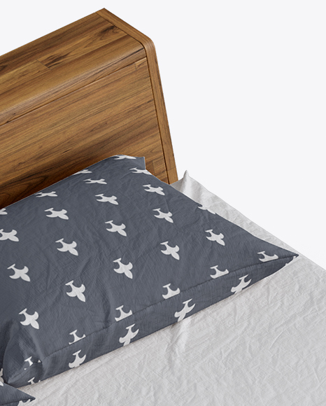 Wooden Double Bed Mockup