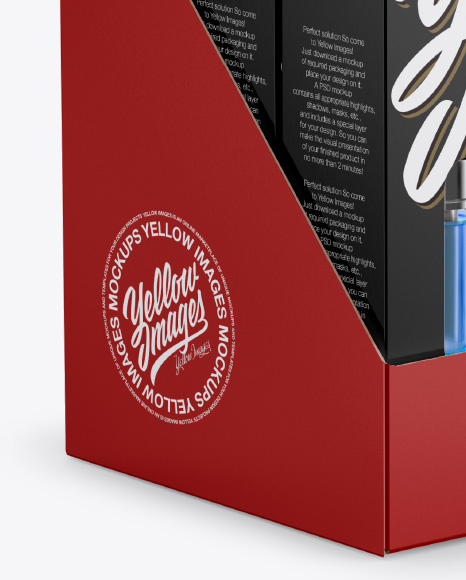 9 Boxes w/Vape Cartriges Display Box Mockup