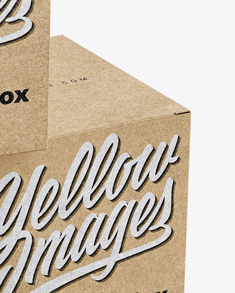 Three Kraft Boxes Mockup