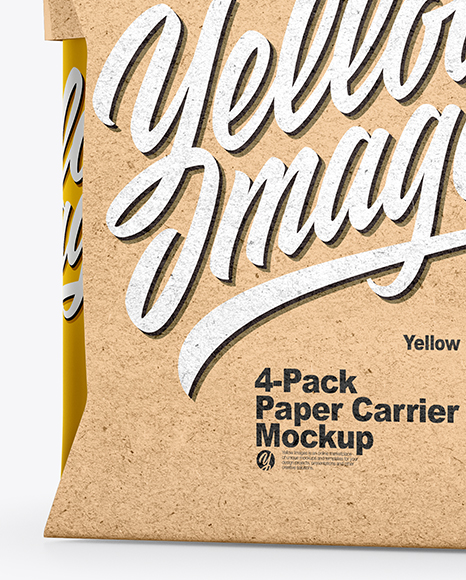 Metallic 4-Pack Paper Carrier Mockup