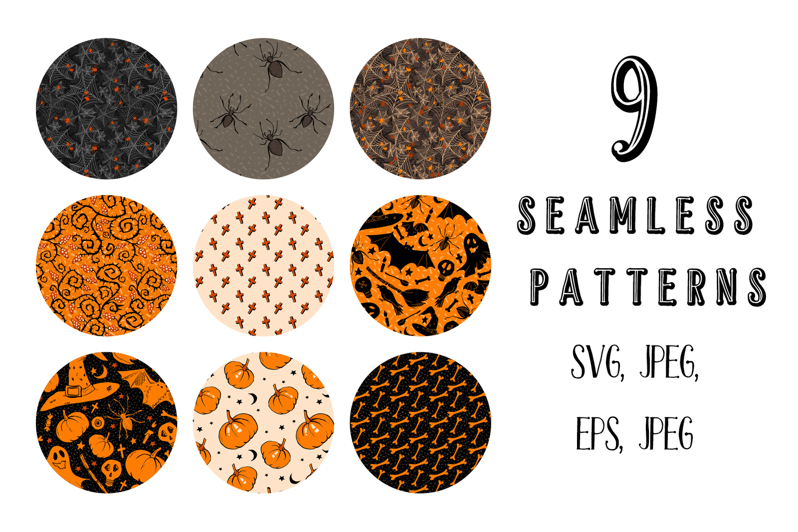 Halloween Seamless Patterns +Bonuses