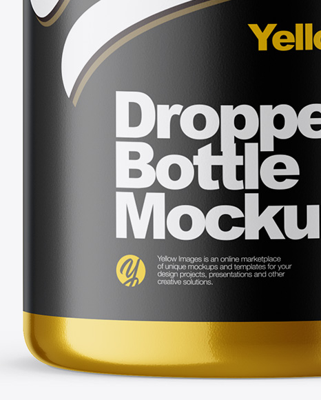 100ml Metallic Dropper Bottle Mockup