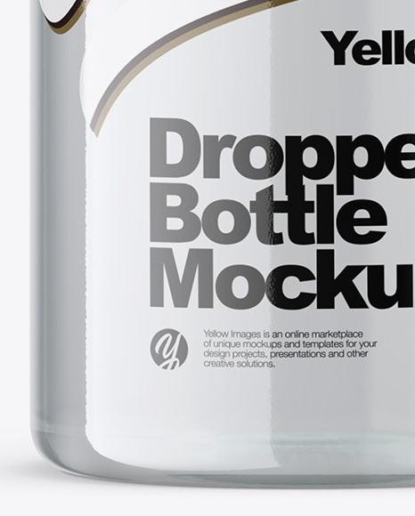 100ml Clear Glass Dropper Bottle Mockup