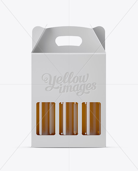 White Paper 3 Pack Beer Bottle Carrier Mockup - Free Download Images