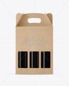 Kraft Paper 3 Pack Amber Bottle Carrier Mockup