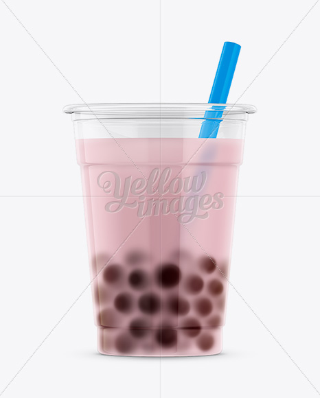 Cranberry Bubble Tea Cup Mockup