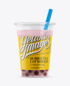 Cranberry Bubble Tea Cup Mockup