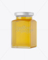 Pure Linden Honey Glass Jar Mockup - Halfside View