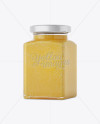 Creamed Honey Glass Jar Mockup - Halfside View