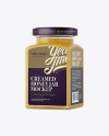 Creamed Honey Glass Jar Mockup - Halfside View