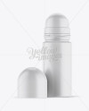 Opened Plastic Matte Roll-On Deodorant Mockup