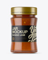 Glass Jar With Mango Jam Mockup