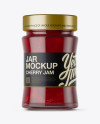 Glass Jar w/ Cherry Jam Mockup