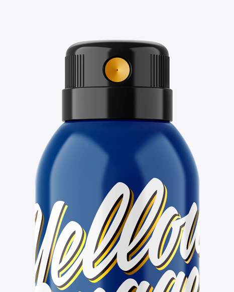 Glossy Aerosol Bottle Mockup