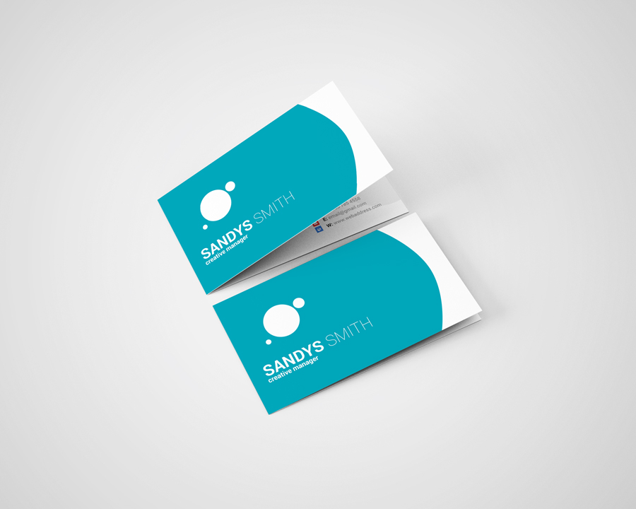 Folded Business Card Mock-Ups