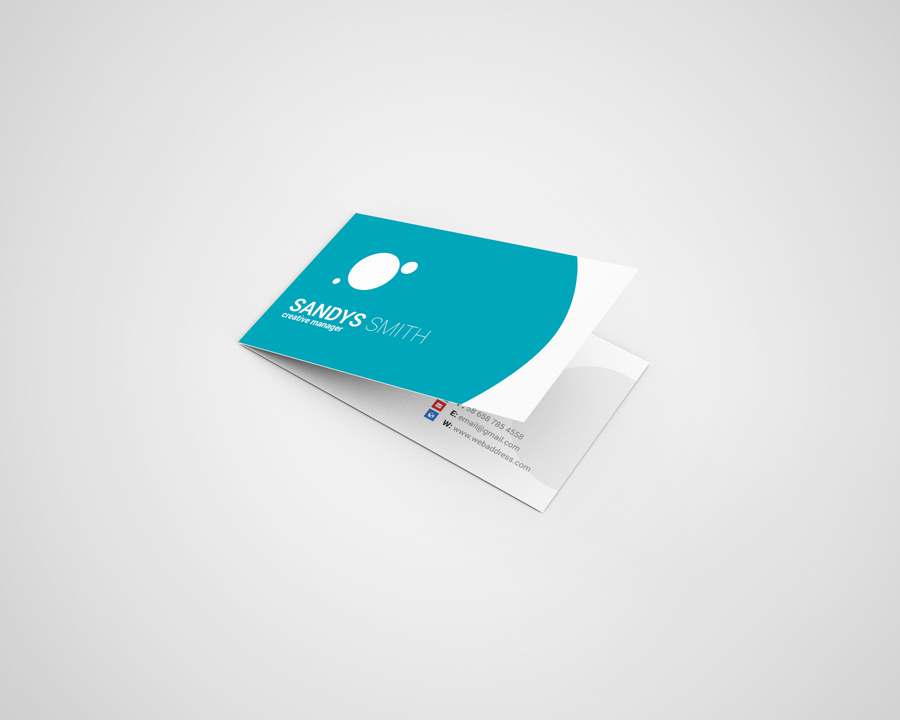 Folded Business Card Mock-Ups