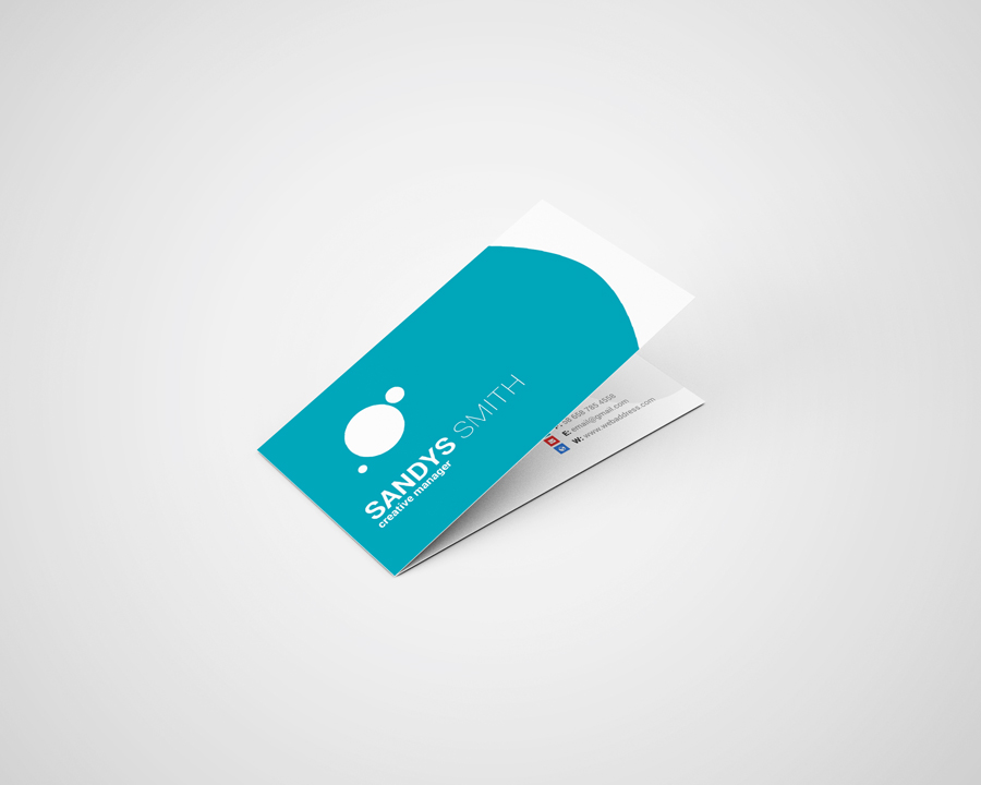 Folded Business Card Mock-Ups