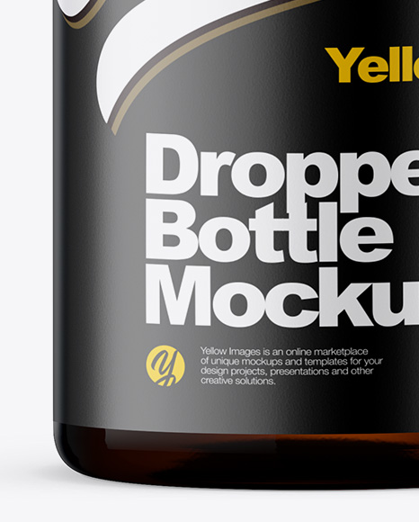 120ml Amber Glass Dropper Bottle Mockup