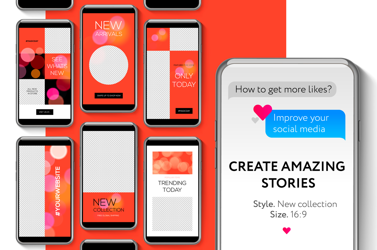 Editable Instagram Stories template. Streaming, vector illustration. Editable Instagram Stories template. Streaming, vector illustration.