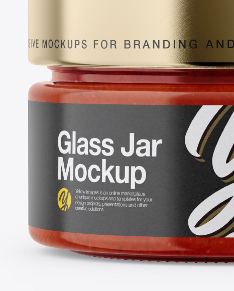 Glass Jar with Label Mockup