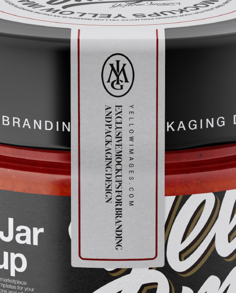 Glass Jar with Label Mockup