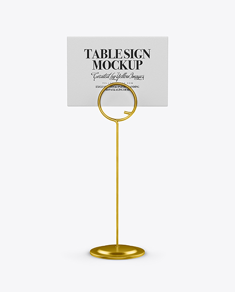 Table Sign W/ Metallic Holder Mockup