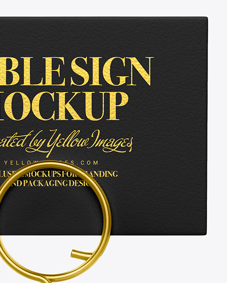 Table Sign W/ Metallic Holder Mockup