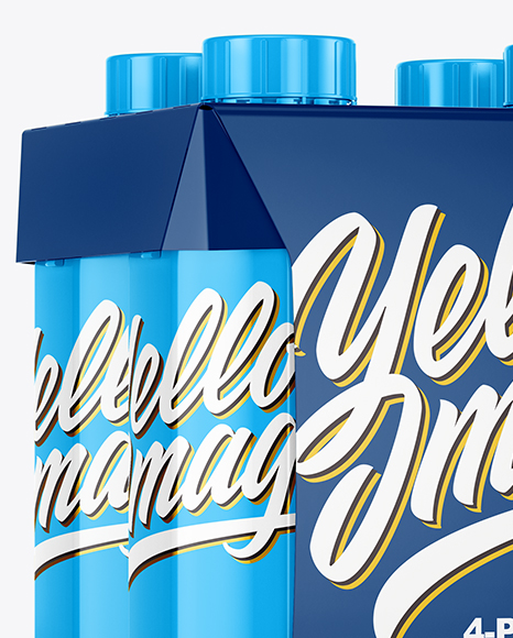 Glossy 4-Pack Paper Carrier Mockup