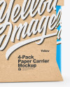 Glossy 4-Pack Paper Carrier Mockup