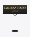 Table Sign W/ Plastic Holder Mockup