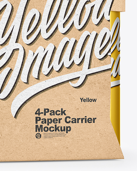 Metallic 4-Pack Paper Carrier Mockup