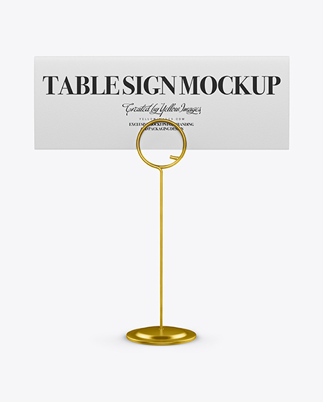 Table Sign W/ Metallic Holder Mockup