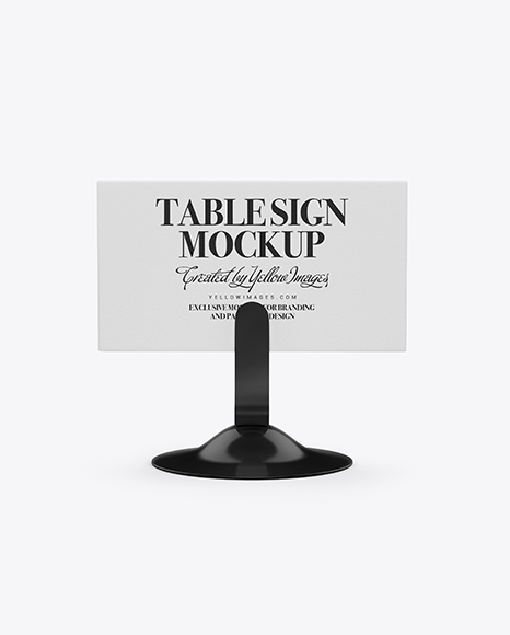 Table Sign W/ Plastic Holder Mockup