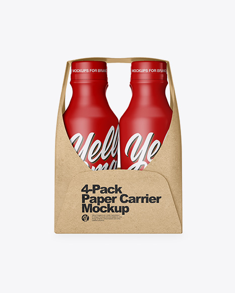 Matte 4-Pack Paper Carrier Mockup