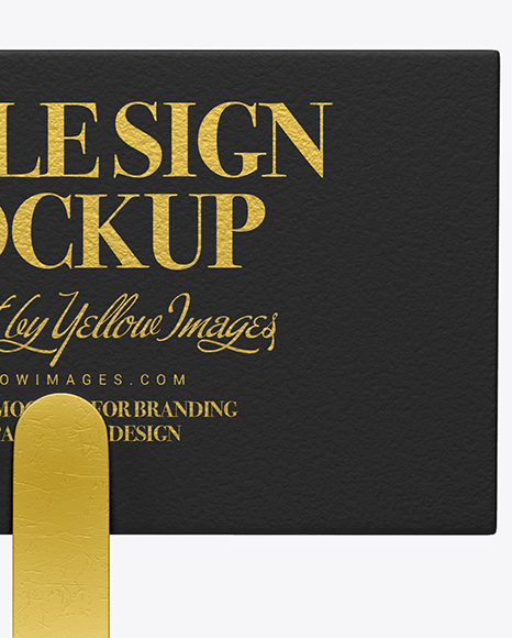 Table Sign W/ Metallic Holder Mockup