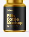 Metallized Pills Bottle Mockup