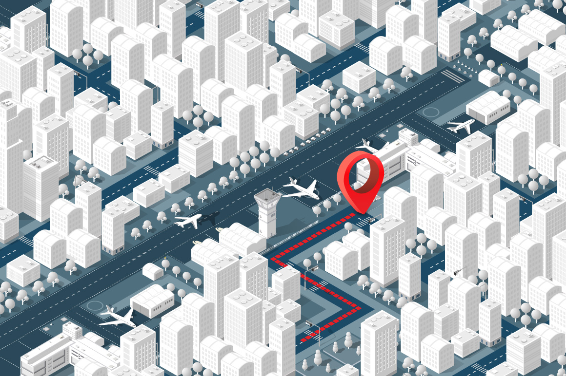 Street city buildings airport planes Street city buildings airport planes