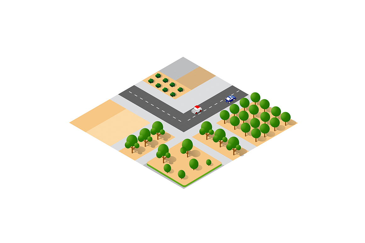 Vector desert landscape module creator city