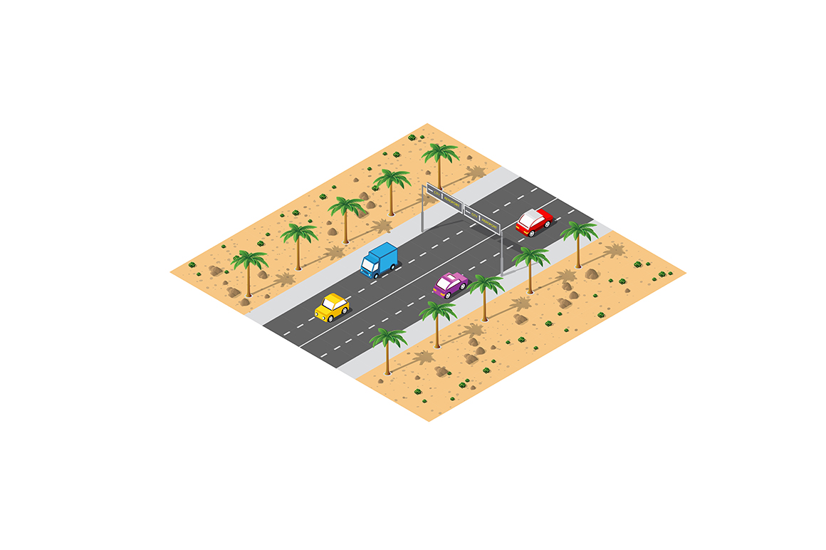 Vector desert landscape module creator city