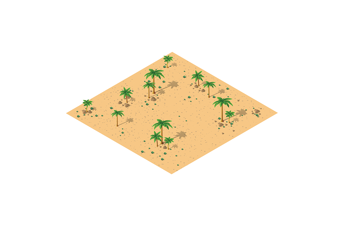 Vector desert landscape module creator city