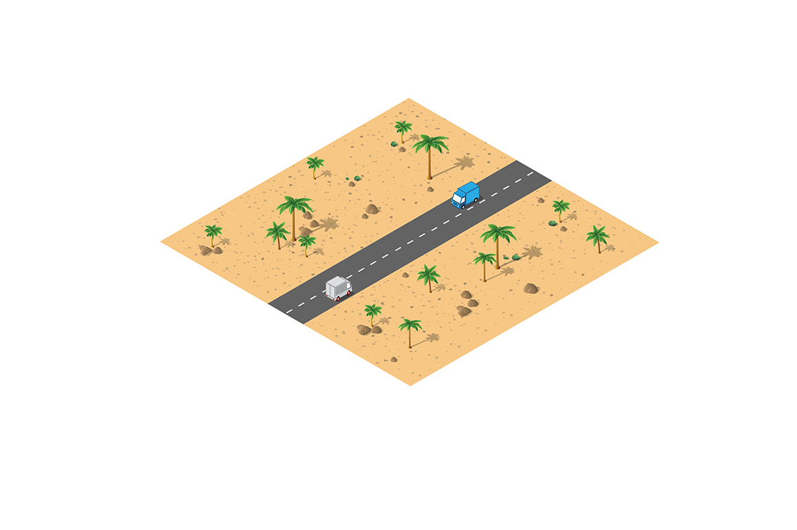 Vector desert landscape module creator city