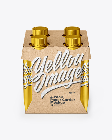 Metallic 4-Pack Paper Carrier Mockup