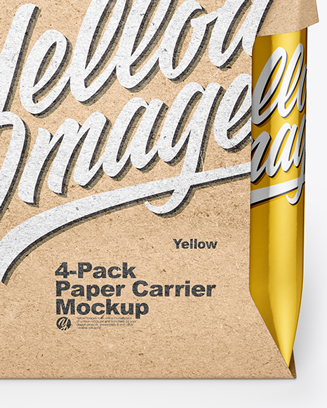 Metallic 4-Pack Paper Carrier Mockup