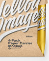 Metallic 4-Pack Paper Carrier Mockup