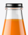 Clear Glass Bottle w/ Carrot Juice Mockup