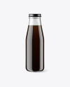 Clear Glass Bottle w/ Cold Brew Coffee Mockup