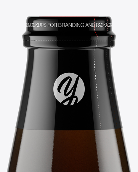 Clear Glass Bottle w/ Cold Brew Coffee Mockup