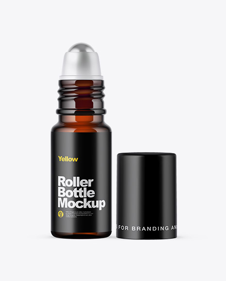 Amber Glass Roller Bottle Mockup