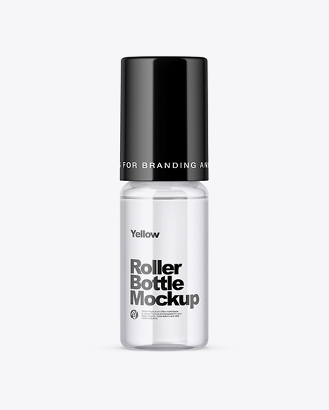 Clear Glass Roller Bottle Mockup