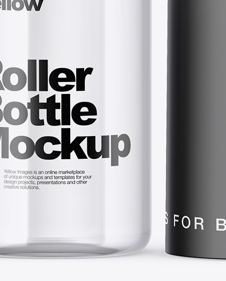 Clear Glass Roller Bottle Mockup